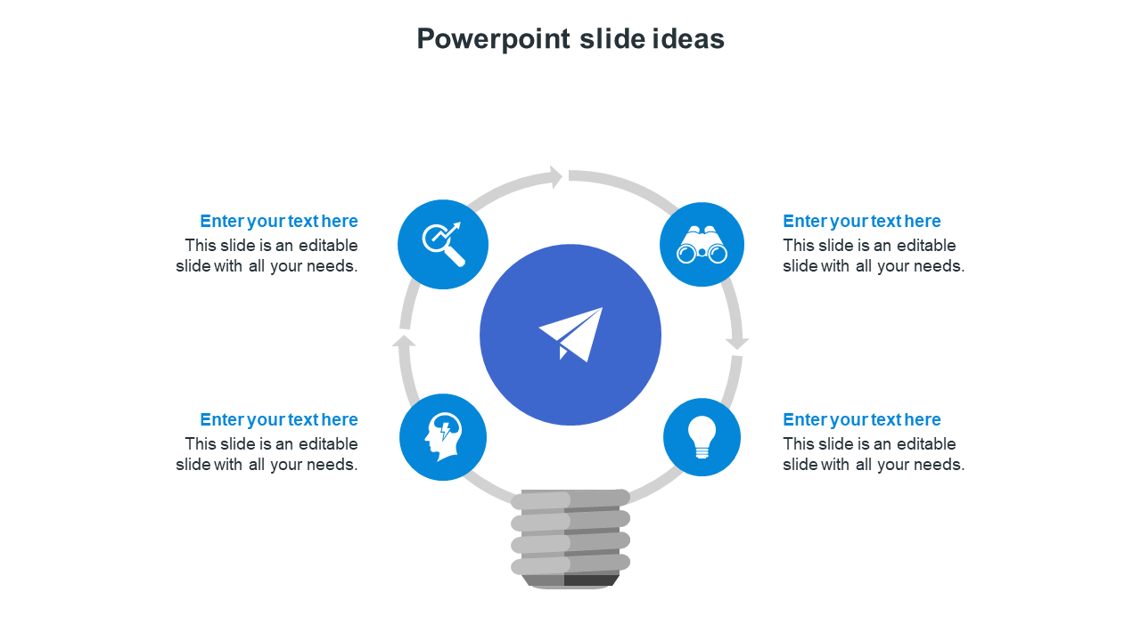 Free - Astounding PowerPoint Slide Ideas with Four Nodes Slides